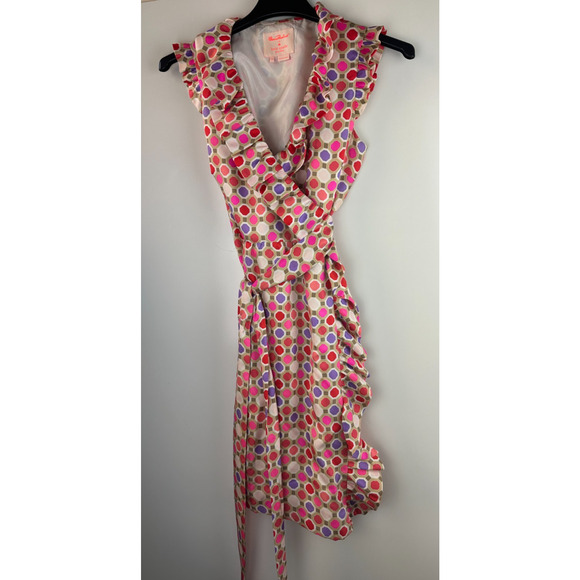 Kate Spade x Florence Broadhurst Aubrey Ruffle Wrap Dress 100% Silk Size 8 - Picture 4 of 16